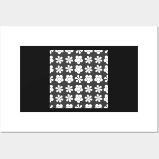 Black And White Floral Patterns Posters and Art